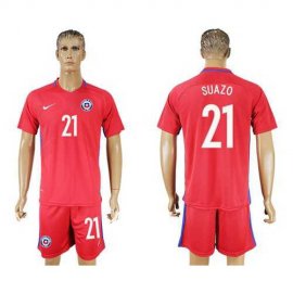 Chile #21 Suazo Home Soccer Country Jersey