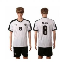 Austria #8 Alaba White Away Soccer Country Jersey