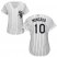 Chicago White Sox #10 Yoan Moncada White(Black Strip) Home Womens Stitched MLB Jersey
