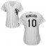 Chicago White Sox #10 Yoan Moncada White(Black Strip) Home Womens Stitched MLB Jersey