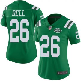 Nike New York Jets #26 LeVeon Bell Green Womens Stitched NFL Limited Rush Jersey