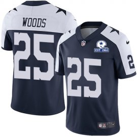 Nike Dallas Cowboys #25 Xavier Woods Navy Blue Thanksgiving Mens Stitched With Established In 1960 Patch NFL Vapor Untouchable Limited Throwback Jersey