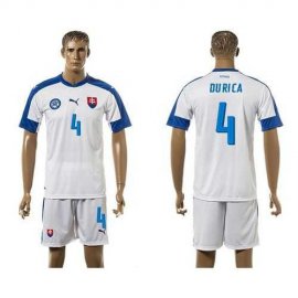 Slovakia #4 Durica Home Soccer Country Jersey
