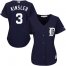 Detroit Tigers #3 Ian Kinsler Navy Blue Alternate Womens Stitched MLB Jersey