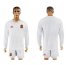 Spain Blank White Away Long Sleeves Soccer Country Jersey