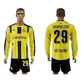 Dortmund #29 Schmelzer Home Long Sleeves Soccer Club Jersey