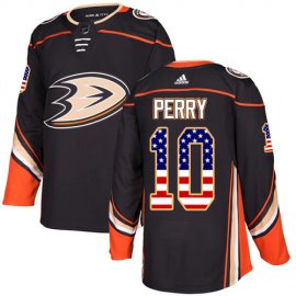 Adidas Anaheim Ducks #10 Corey Perry Black Home Authentic USA Flag Stitched NHL Jersey