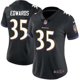 Nike Baltimore Ravens #35 Gus Edwards Black Alternate Womens Stitched NFL Vapor Untouchable Limited Jersey