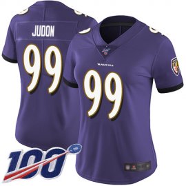 Nike Baltimore Ravens #99 Matthew Judon Purple Team Color Womens Stitched NFL 100th Season Vapor Untouchable Limited Jersey
