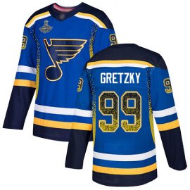 Adidas St. Louis Blues #99 Wayne Gretzky Blue Home Authentic Drift Fashion Stanley Cup Champions Stitched NHL Jersey