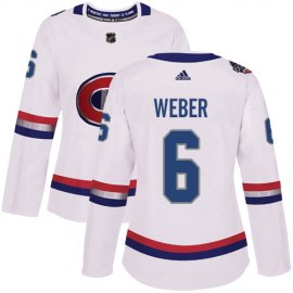 Adidas Montreal Canadiens #6 Shea Weber White Authentic 2017 100 Classic Womens Stitched NHL Jersey