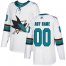 Mens Adidas Sharks Personalized Authentic White Road NHL Jersey
