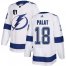 Adidas Tampa Bay Lightning #18 Ondrej Palat White 2022 Stanley Cup Final Patch Road Authentic NHL Stanley Cup Final Patch Jersey Mens