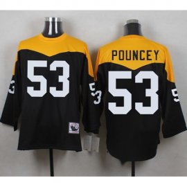 Mitchell And Ness 1967 Pittsburgh Steelers #53 Maurkice Pouncey Black/Yelllow Throwback Mens Stitched NFL Jersey