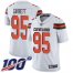 Nike Cleveland Browns #95 Myles Garrett White Mens Stitched NFL 100th Season Vapor Limited Jersey