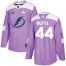 Adidas Tampa Bay Lightning #44 Jan Rutta Purple Authentic Fights Cancer Youth 2020 Stanley Cup Champions Stitched NHL Jersey