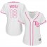 Tampa Bay Rays #12 Wade Boggs White/Pink Fashion Womens Stitched MLB Jersey
