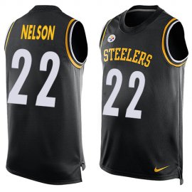 Nike Pittsburgh Steelers #22 Steven Nelson Black Team Color Mens Stitched NFL Limited Tank Top Jersey