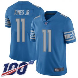 Nike Detroit Lions #11 Marvin Jones Jr Blue Team Color Mens Stitched NFL 100th Season Vapor Limited Jersey