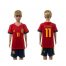 Spain #11 Perdo Red Home Kid Soccer Country Jersey