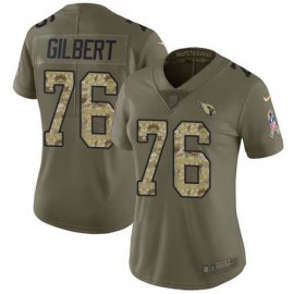 Nike Arizona Cardinals #76 Marcus Gilbert Olive/Camo Womens Stitched NFL Limited 2017 Salute To Service Jersey
