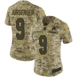 Nike Washington Football Team #9 Sonny Jurgensen Camo Womens Stitched NFL Limited 2018 Salute to Service Jersey