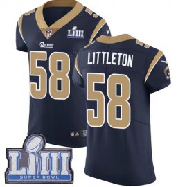 Nike Los Angeles Rams #58 Cory Littleton Navy Blue Team Color Super Bowl LIII Bound Mens Stitched NFL Vapor Untouchable Elite Jersey