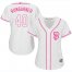 San Francisco Giants #40 Madison Bumgarner White/Pink Fashion Womens Stitched MLB Jersey
