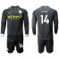 Manchester City #14 Bony Away Long Sleeves Soccer Club Jersey