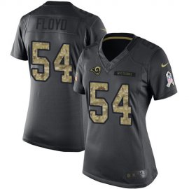 Nike Los Angeles Rams #54 Leonard Floyd Black Womens Stitched NFL Limited 2016 Salute to Service Jersey