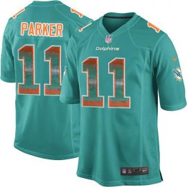 Nike Miami Dolphins #11 DeVante Parker Aqua Green Team Color Mens Stitched NFL Limited Strobe Jersey