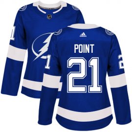 Adidas Tampa Bay Lightning #21 Brayden Point Blue Home Authentic Womens Stitched NHL Jersey