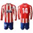 Atletico Madrid #14 Gabi Home Long Sleeves Soccer Club Jersey