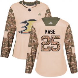Adidas Anaheim Ducks #25 Ondrej Kase Camo Authentic 2017 Veterans Day Womens Stitched NHL Jersey
