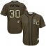 Kansas City Royals #30 Yordano Ventura Green Salute to Service Stitched Youth MLB Jersey