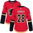 Adidas Calgary Flames #28 Elias Lindholm Red Home Authentic Womens Stitched NHL Jersey
