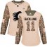 Adidas Calgary Flames #11 Mikael Backlund Camo Authentic 2017 Veterans Day Womens Stitched NHL Jersey