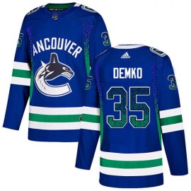 Adidas Vancouver Canucks #35 Thatcher Demko Blue Home Authentic Drift Fashion Stitched NHL Jersey