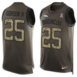 Nike Denver Broncos #25 Melvin Gordon III Green Mens Stitched NFL Limited Salute To Service Tank Top Jersey