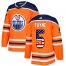 Adidas Edmonton Oilers #5 Mark Fayne Orange Home Authentic USA Flag Stitched NHL Jersey