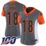 Nike Cincinnati Bengals #18 A.J. Green Silver Womens Stitched NFL Limited Inverted Legend 100th Season Jersey