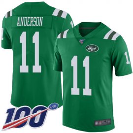 Nike New York Jets #11 Robby Anderson Green Mens Stitched NFL Limited Rush 100th Season Jersey