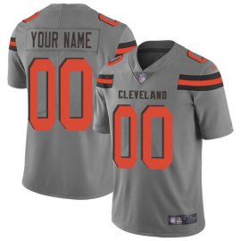 Nike Cleveland Browns Customized Gray Mens Stitched NFL Limited Inverted Legend Jersey