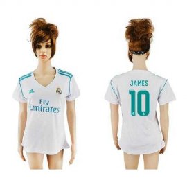 Womens Real Madrid #10 James Home Soccer Club Jersey