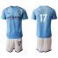Manchester City #17 De Bruyne Home Soccer Club Jersey