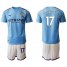Manchester City #17 De Bruyne Home Soccer Club Jersey