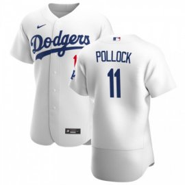 Los Angeles Dodgers #11 AJ Pollock Mens Nike White Home 2020 Authentic Player MLB Jersey