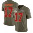 Nike Kansas City Chiefs #17 Mecole Hardman Olive Mens Super Bowl LV Bound Stitched NFL Limited 2017 Salute To Service Jersey