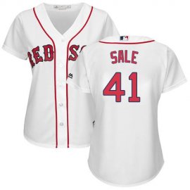 Boston Red Sox #41 Chris Sale White Home Womens Stitched MLB Jersey