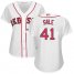 Boston Red Sox #41 Chris Sale White Home Womens Stitched MLB Jersey